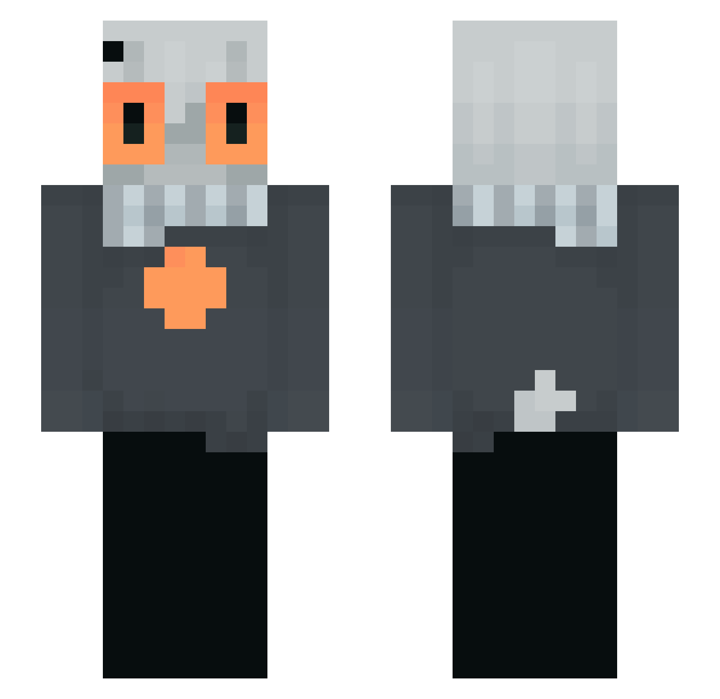 PrimeSoulMinos Minecraft skin, front and back view