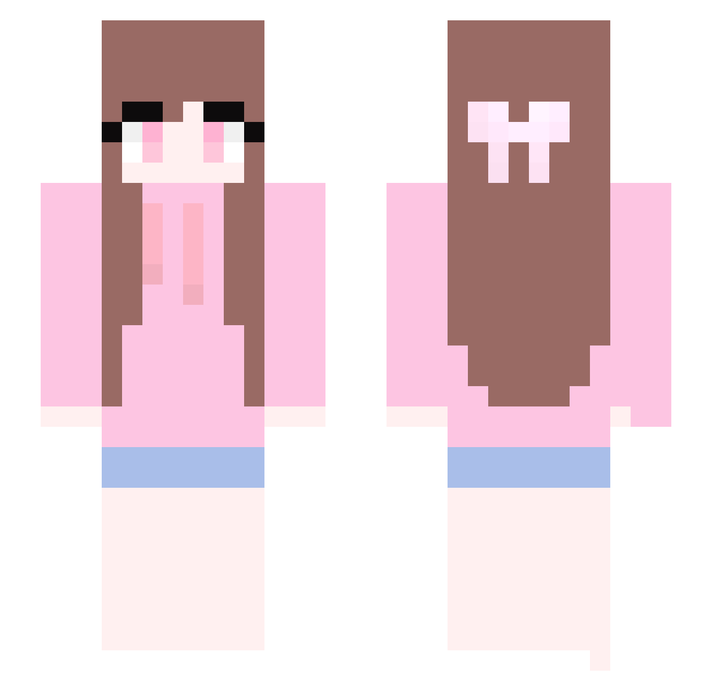 candy_doggy Minecraft skin, front and back view
