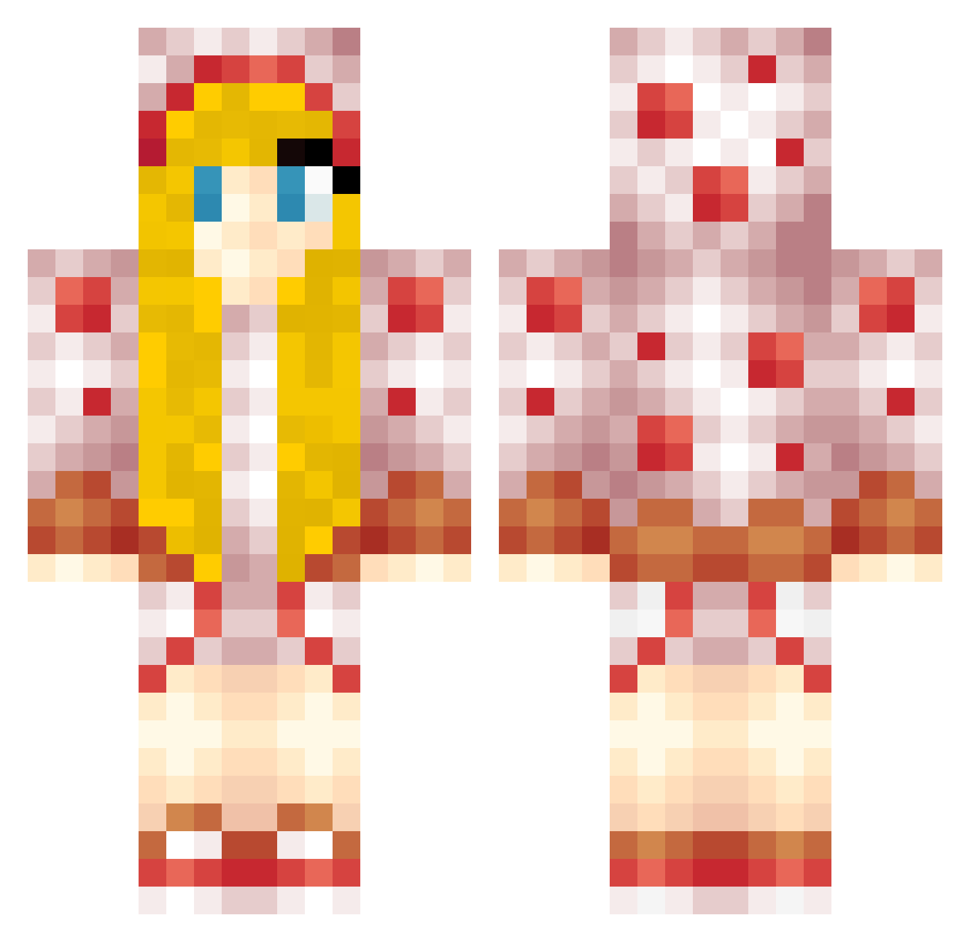 Gl0w_Squ1d Minecraft skin, front and back view