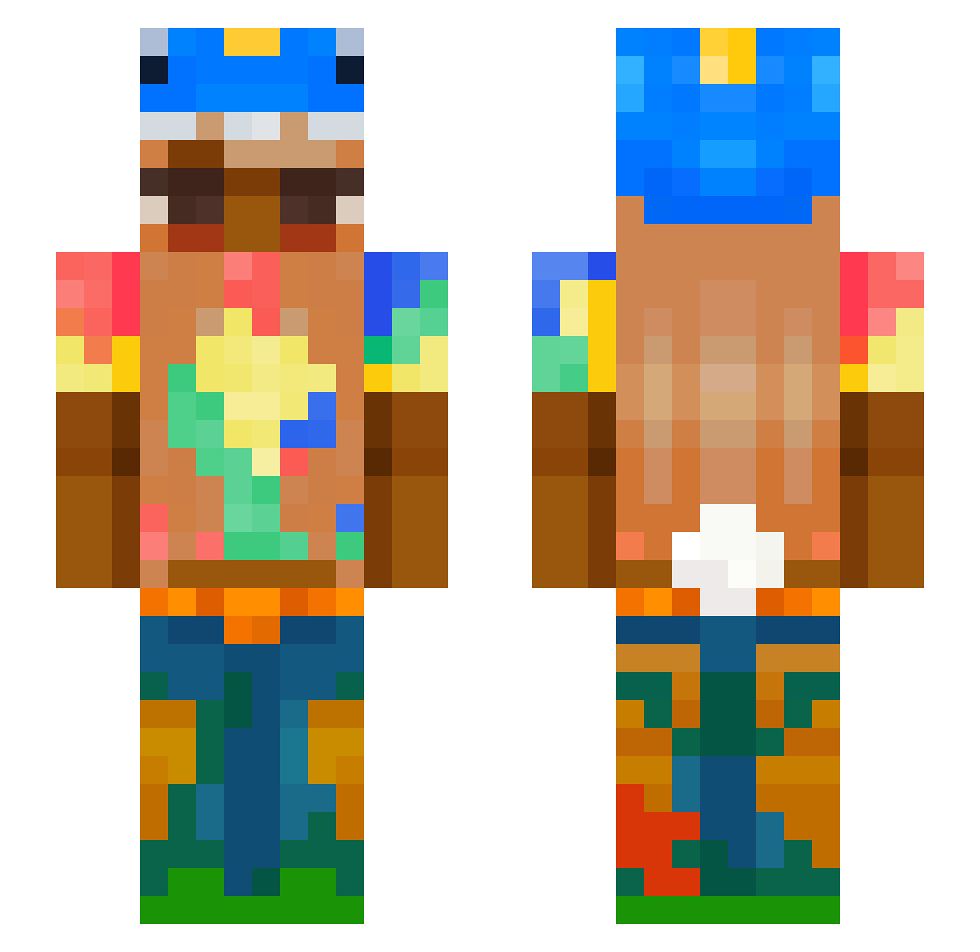 mayuze Minecraft skin, front and back view