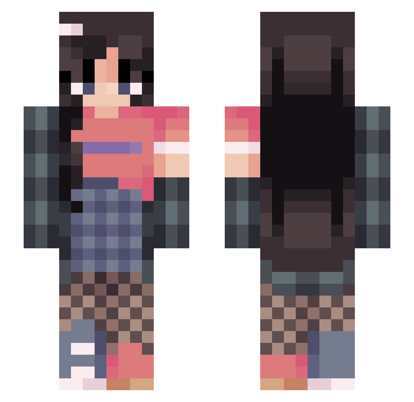 sayimcute Minecraft skin, front and back view