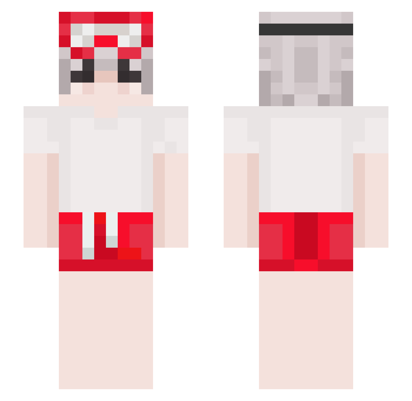 LaaBudda Minecraft skin, front and back view