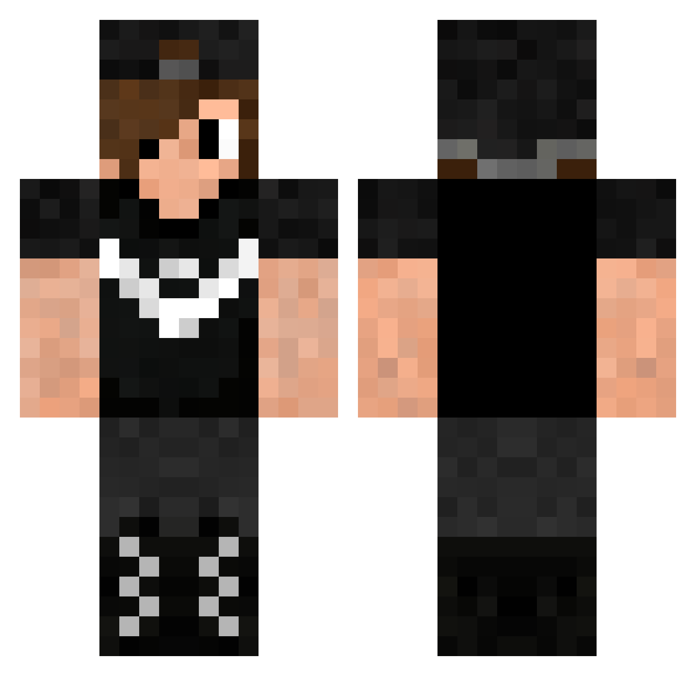 Iguanita Minecraft skin, front and back view