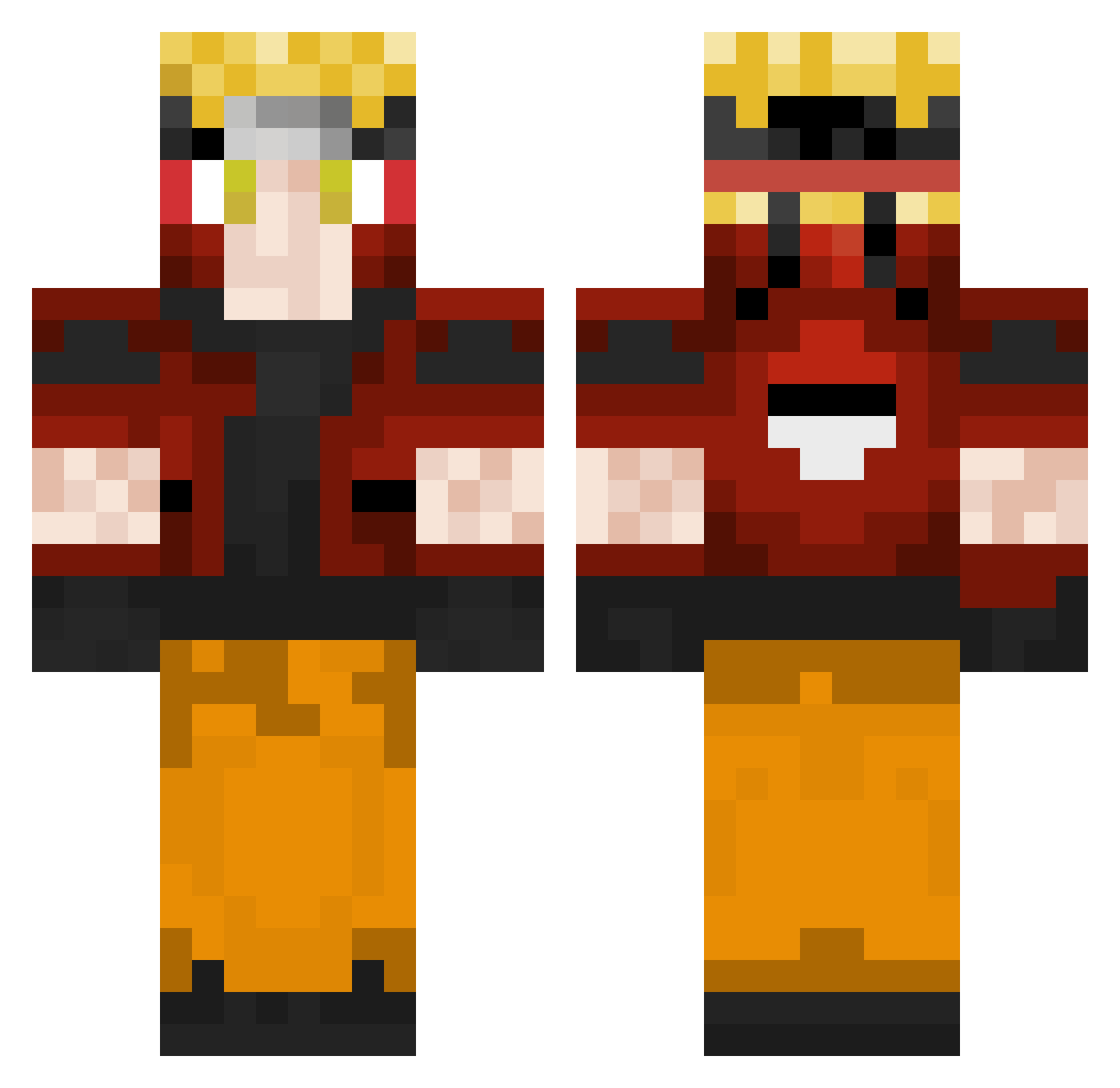 ZaBigBoss Minecraft skin, front and back view