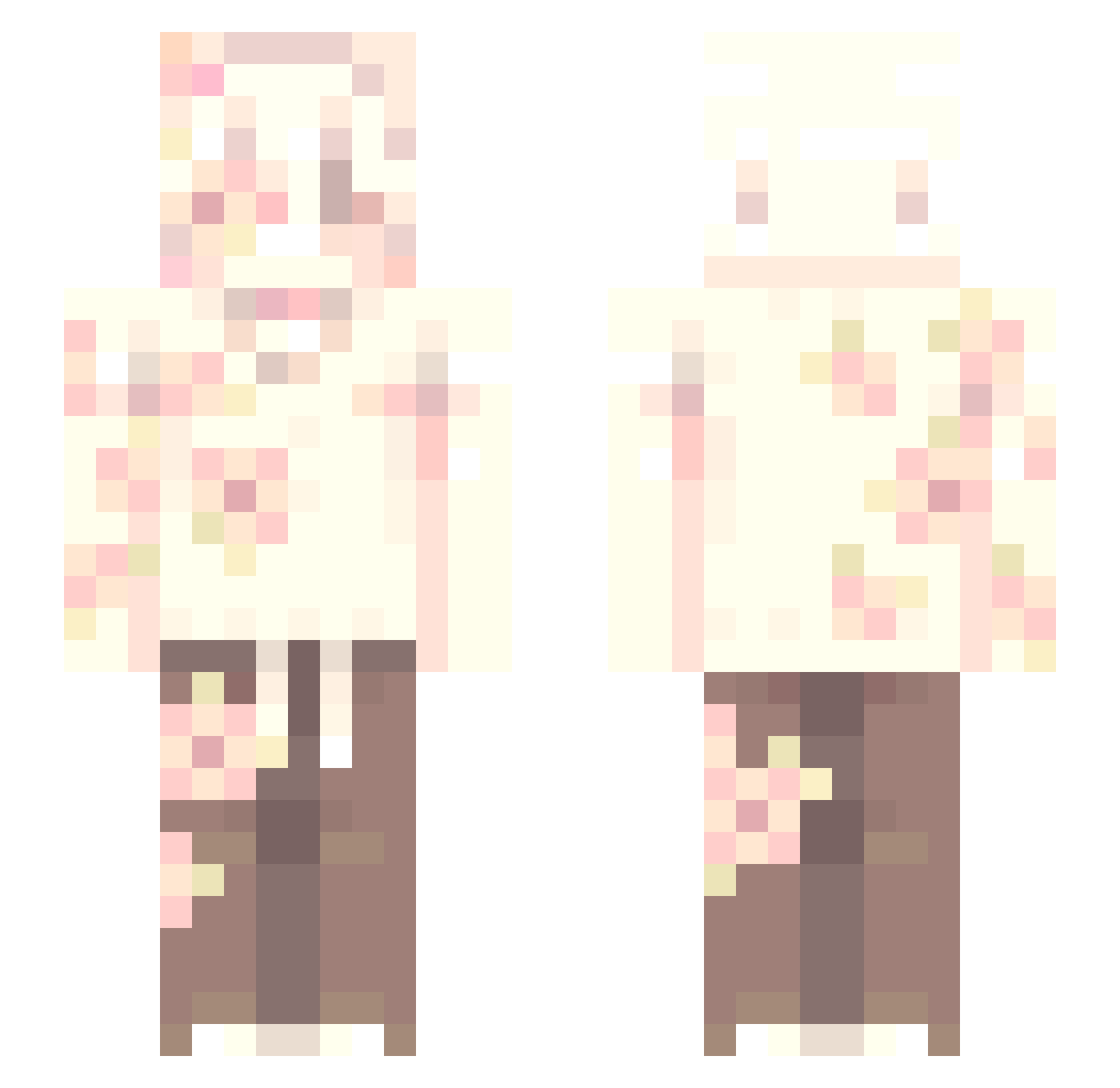 psittacism Minecraft skin, front and back view