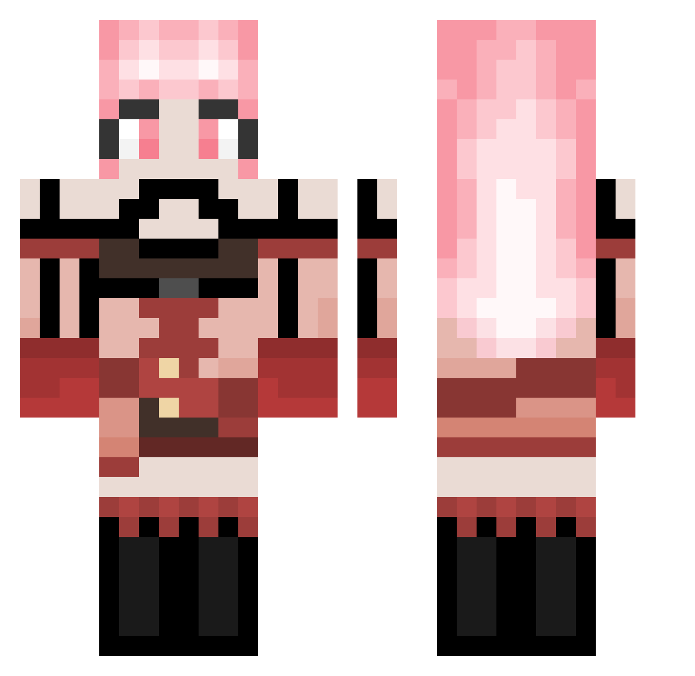 Vanillate Minecraft skin, front and back view