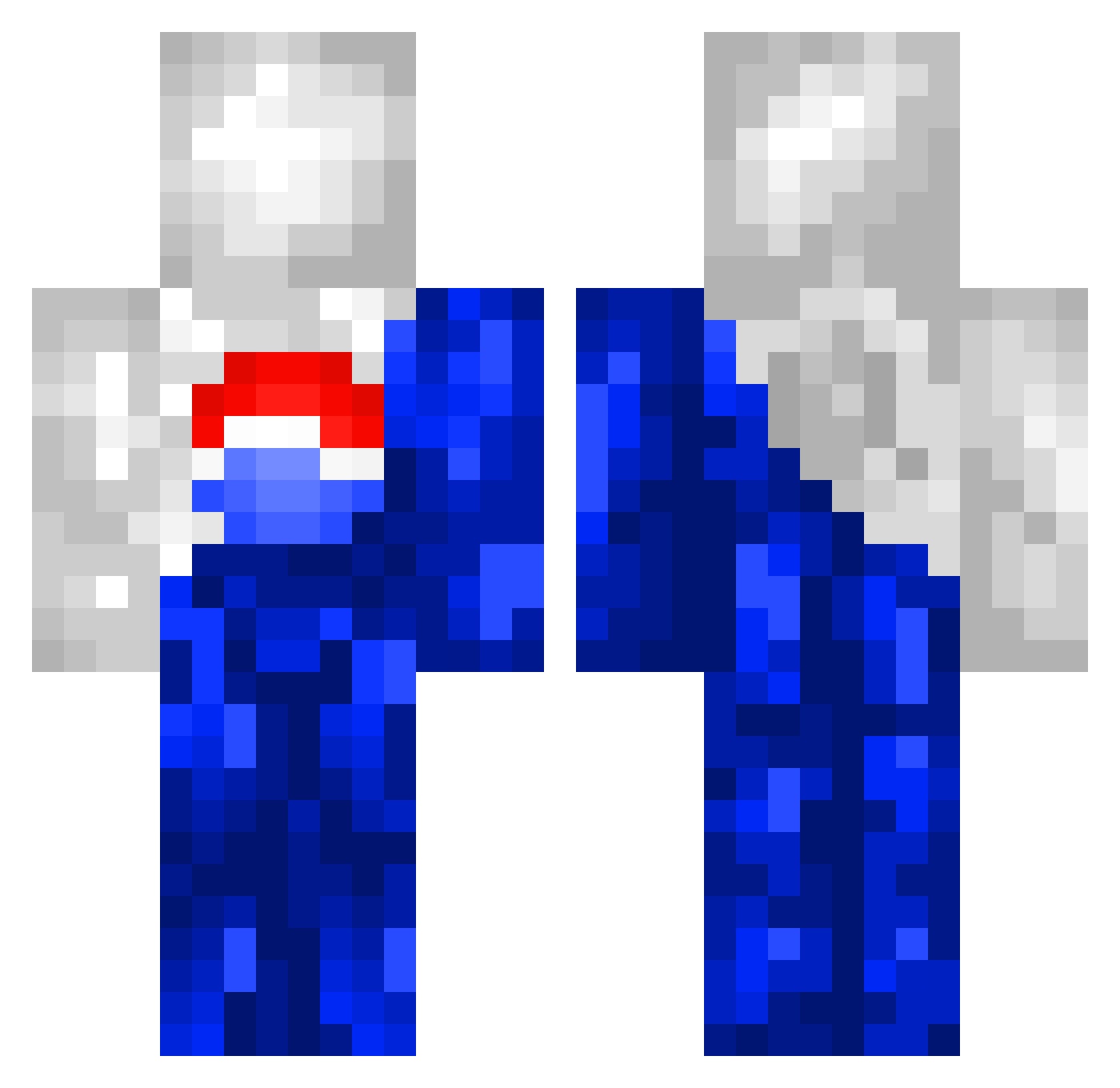 Telphiss Minecraft skin, front and back view