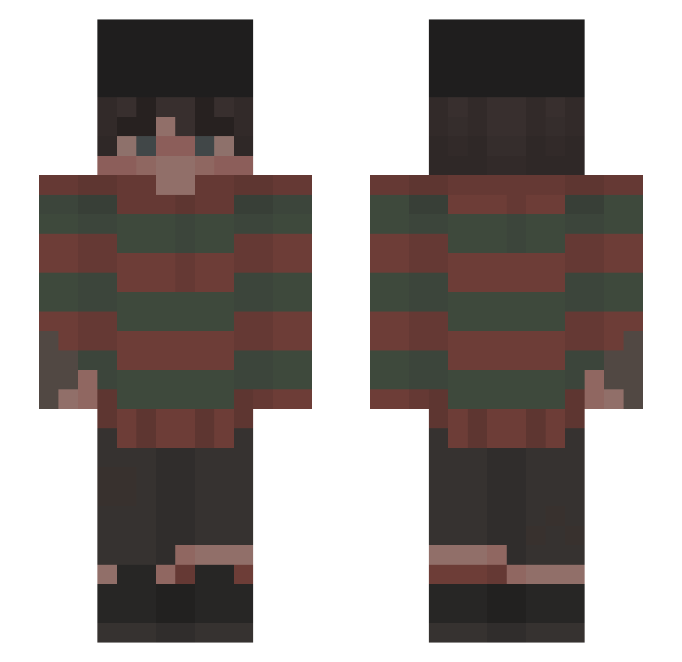 playb0ydaddy Minecraft skin, front and back view
