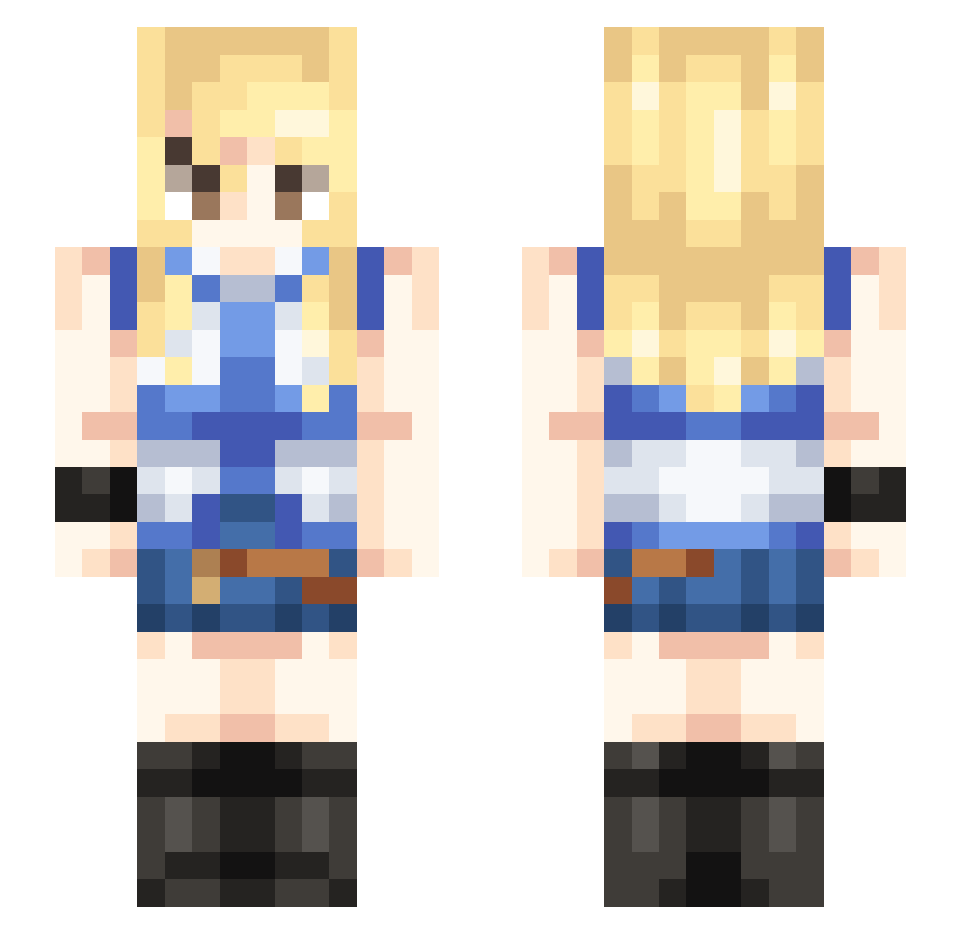 BasicallyBridget Minecraft skin, front and back view