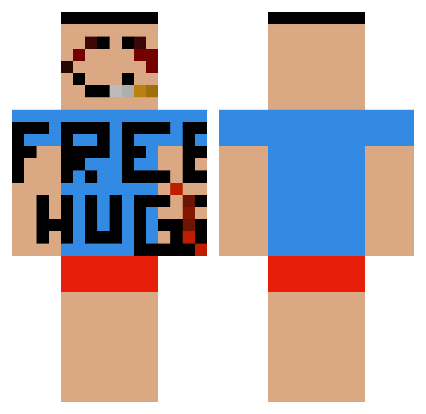 Kingfurry444 Minecraft skin, front and back view