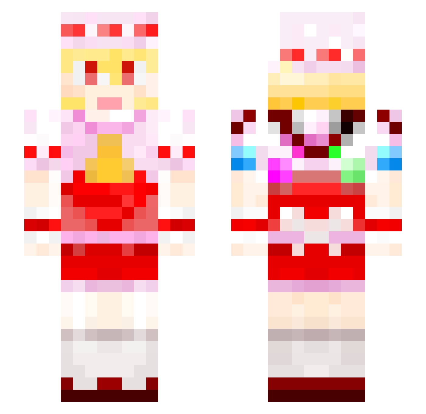 Accture Minecraft skin, front and back view