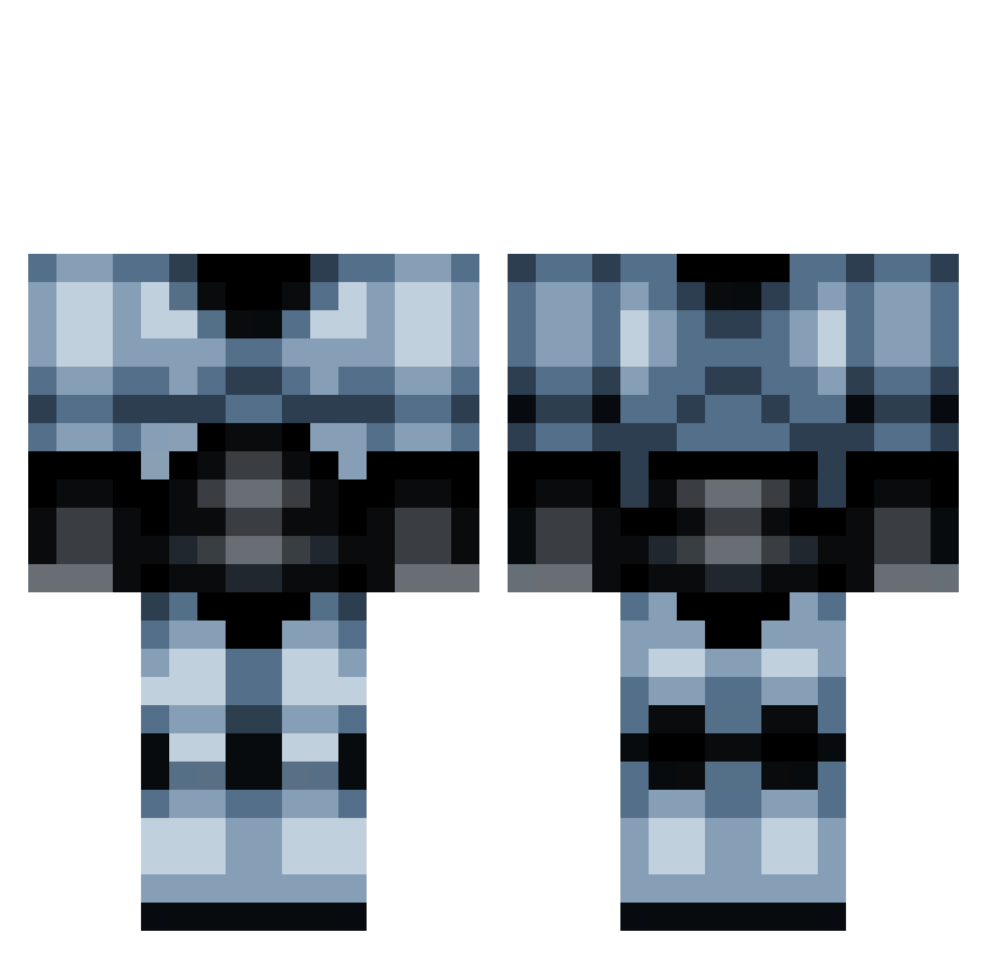 Casketing Minecraft skin, front and back view