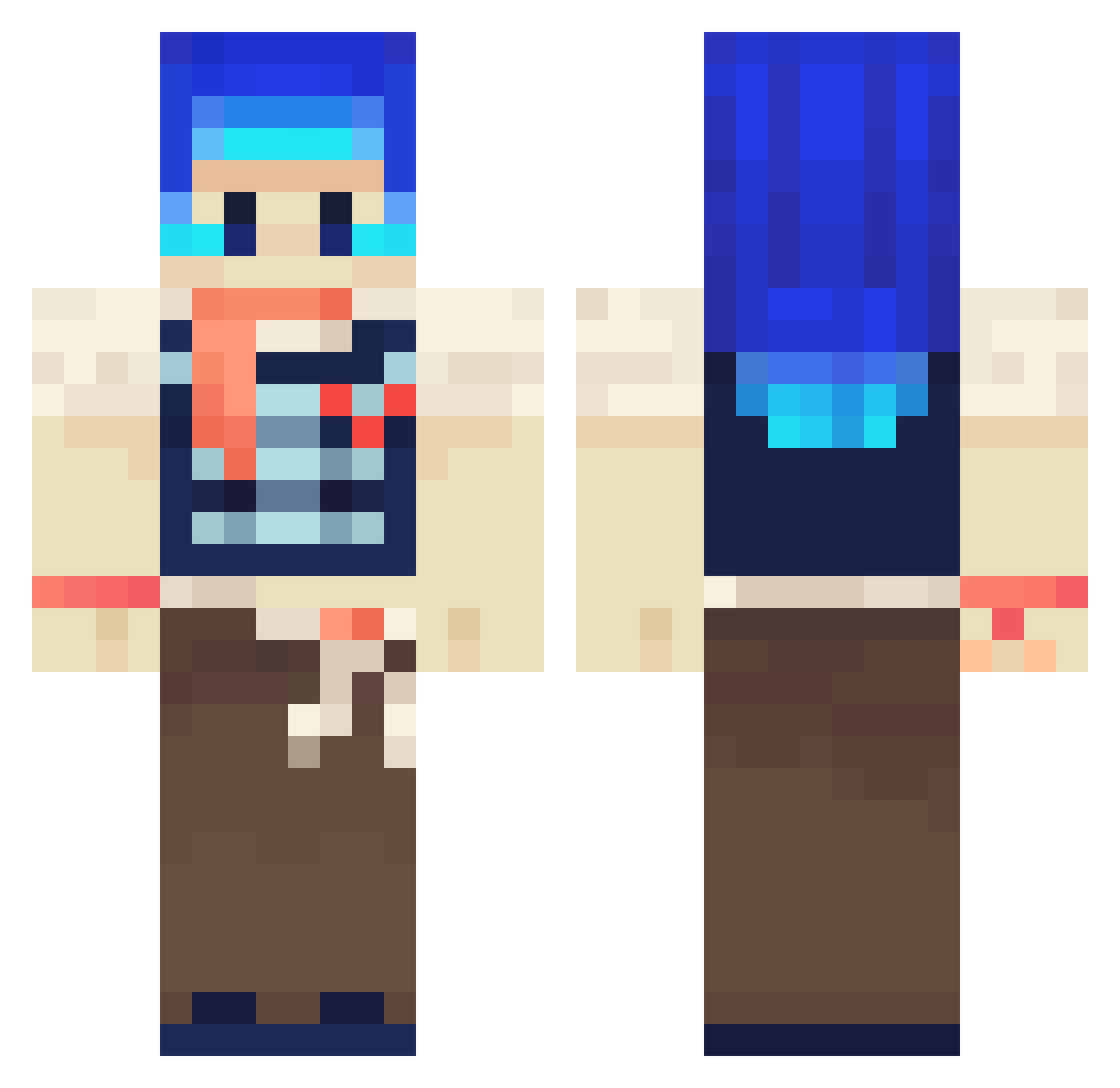 miiya2miiya Minecraft skin, front and back view