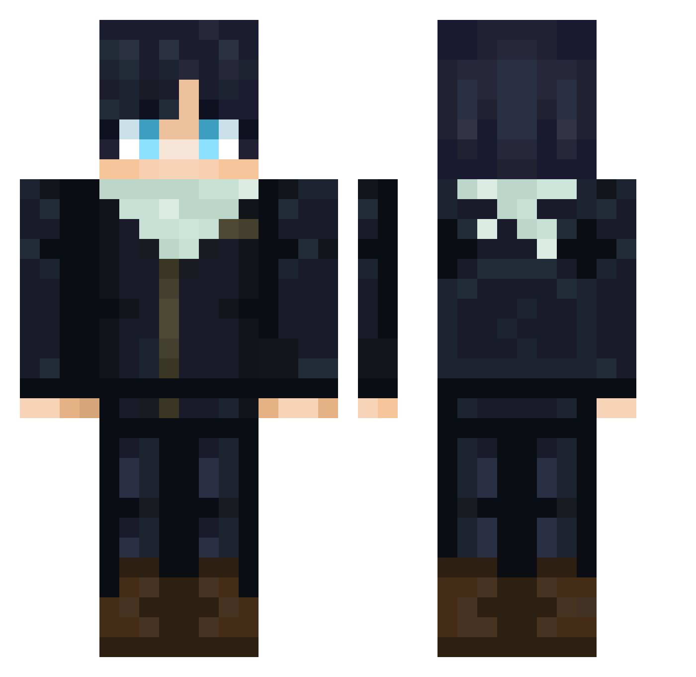 xanda124 Minecraft skin, front and back view