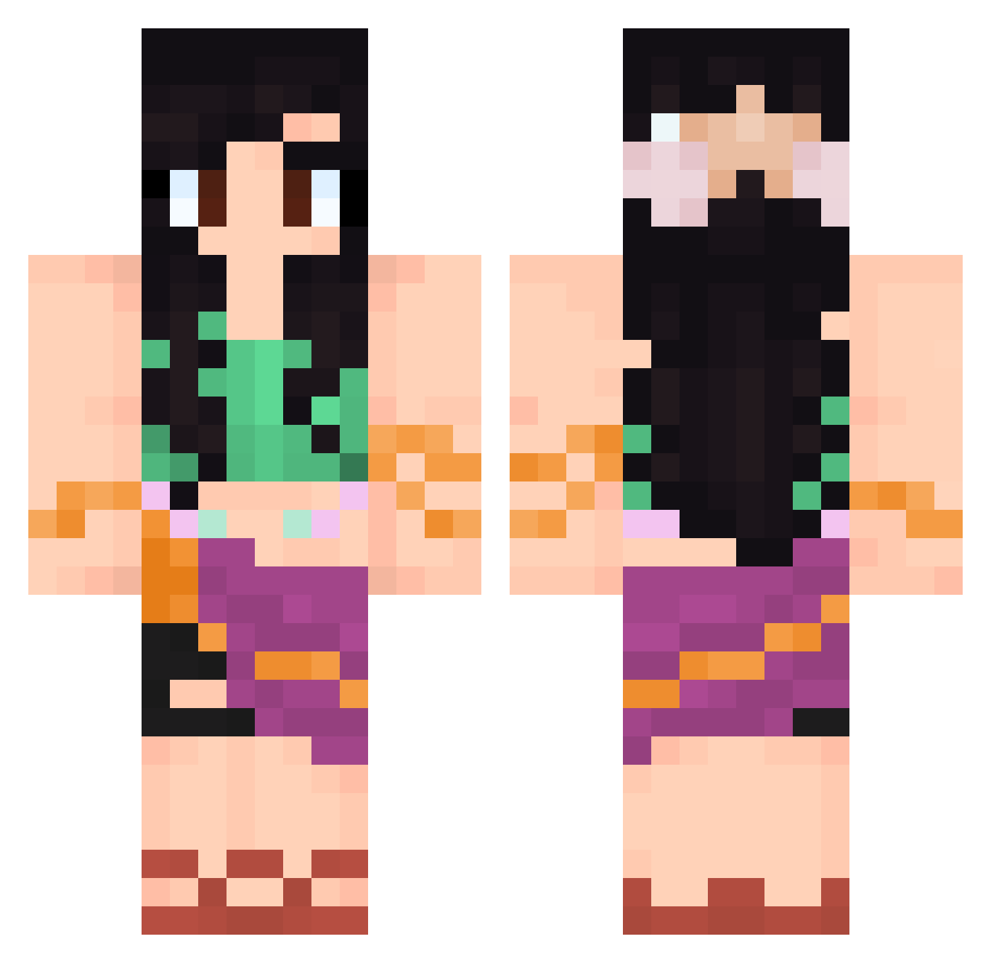 NatureOfGaming Minecraft skin, front and back view