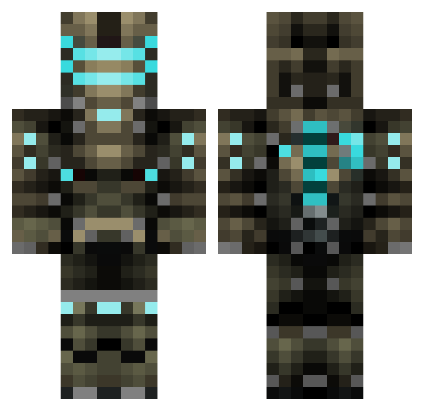 TRIVIALQ Minecraft skin, front and back view