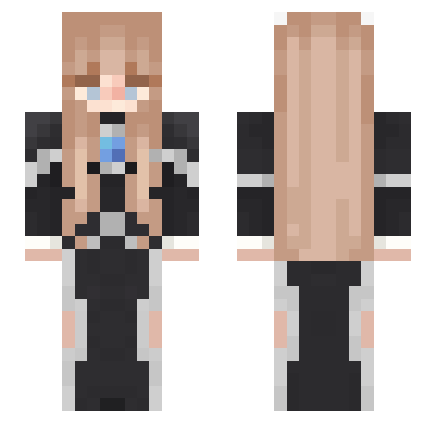 Oko6011 Minecraft skin, front and back view