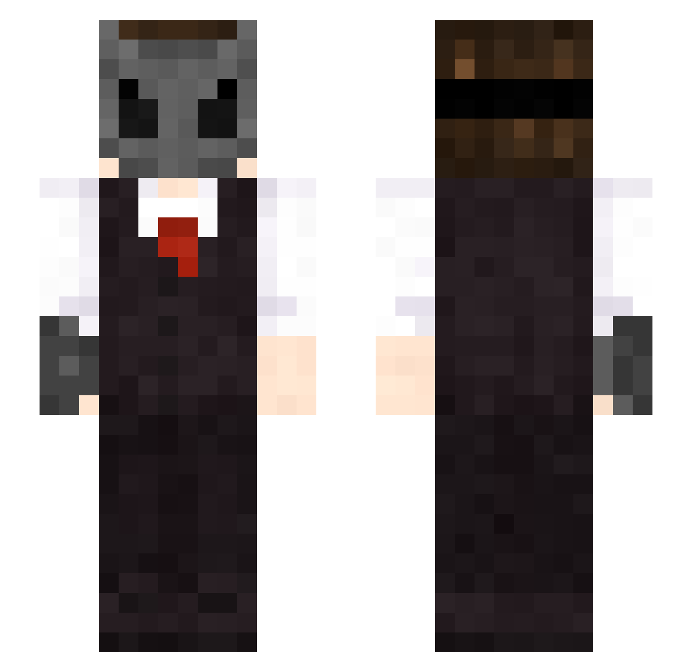 Fllame Minecraft skin, front and back view