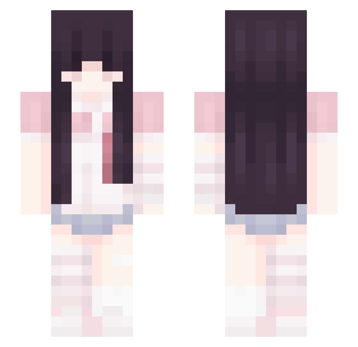 IcyYan Minecraft skin, front and back view