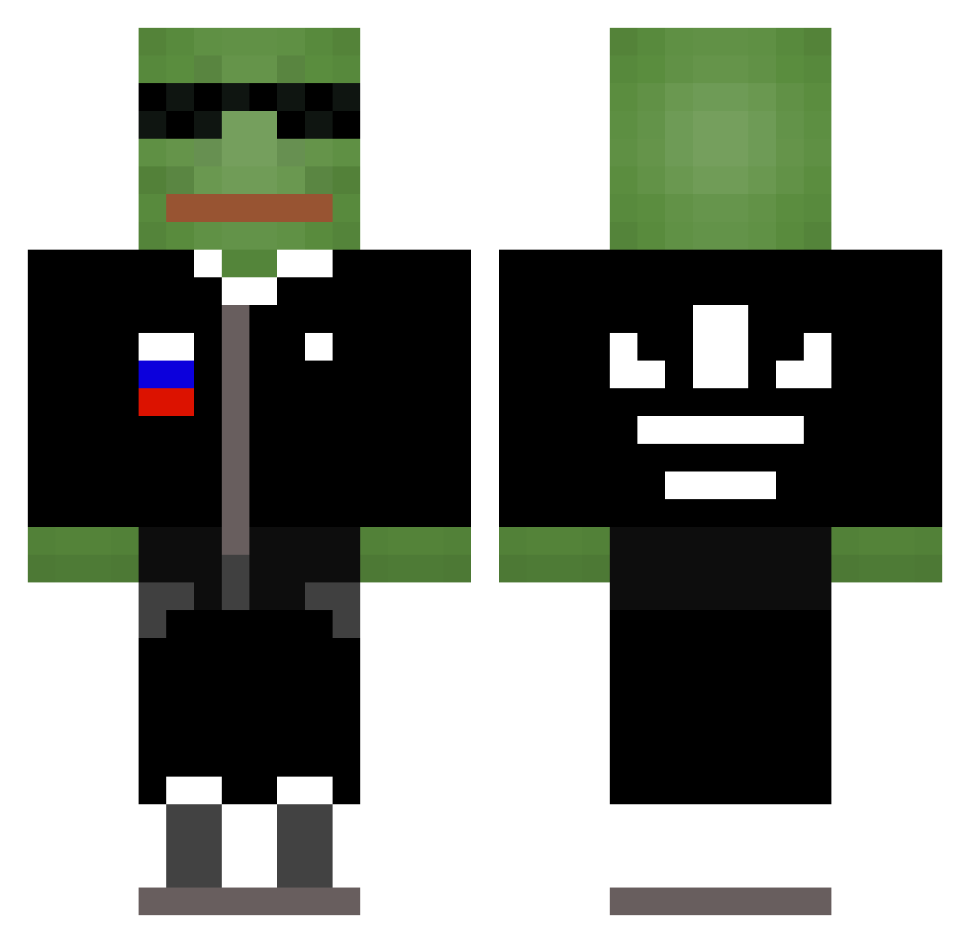 monri09 Minecraft skin, front and back view