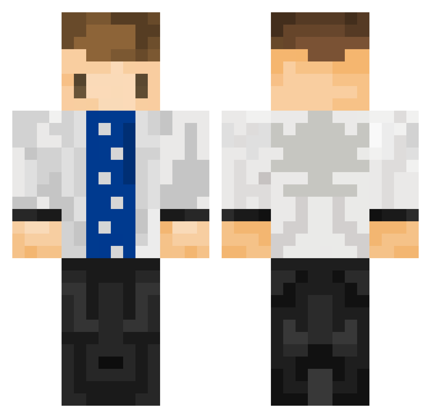 DAMTEH Minecraft skin, front and back view