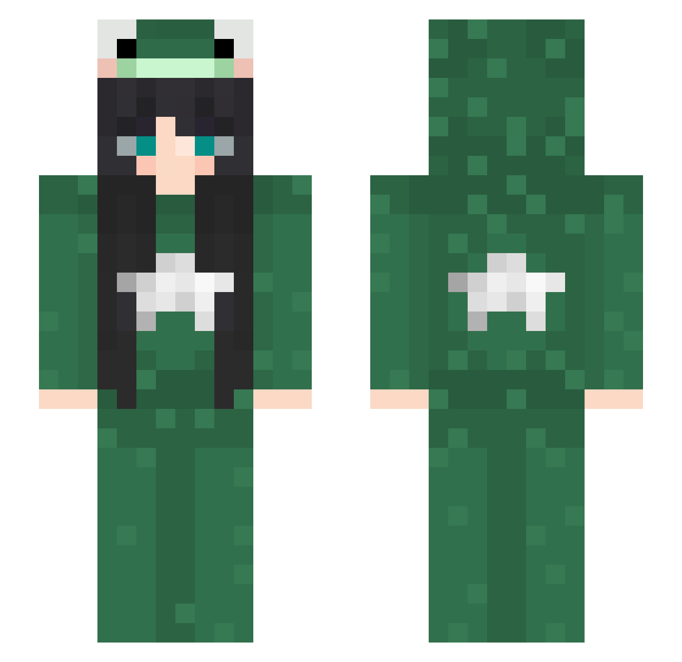 ilvnyu Minecraft skin, front and back view