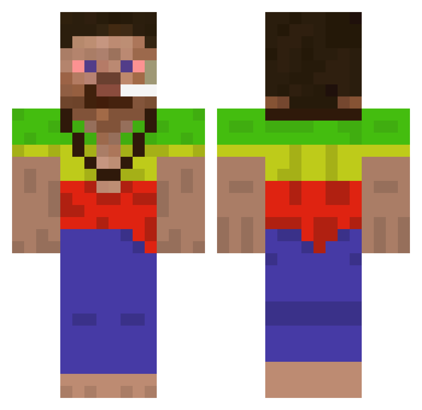 BluntSl1t Minecraft skin, front and back view