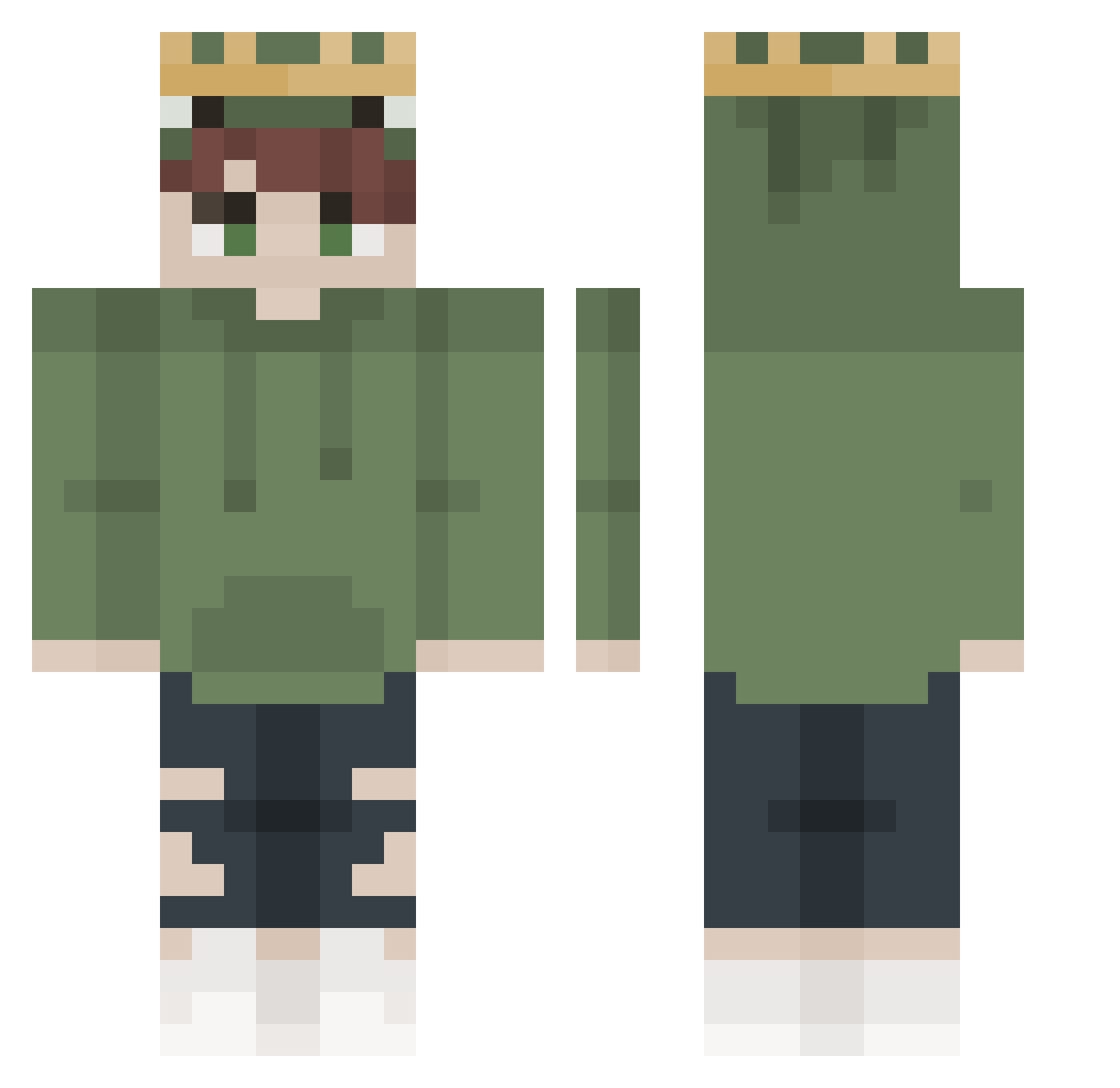 iComboStudios Minecraft skin, front and back view