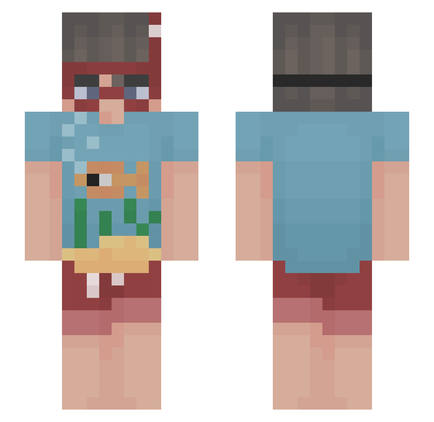 Laikel Minecraft skin, front and back view
