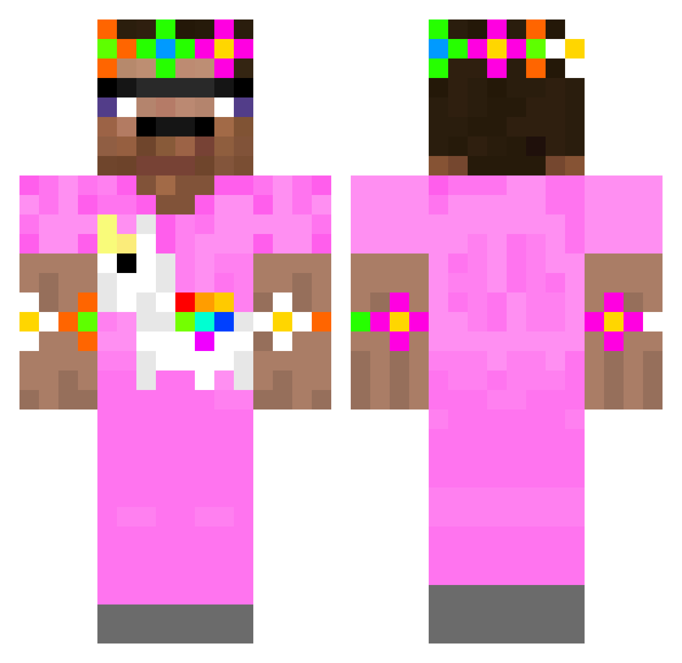Bordix87 Minecraft skin, front and back view