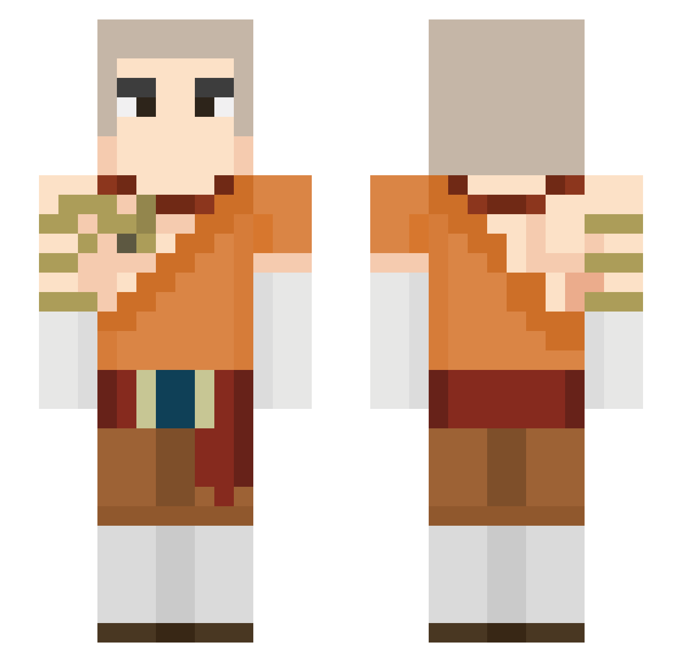 EgoDynasty Minecraft skin, front and back view