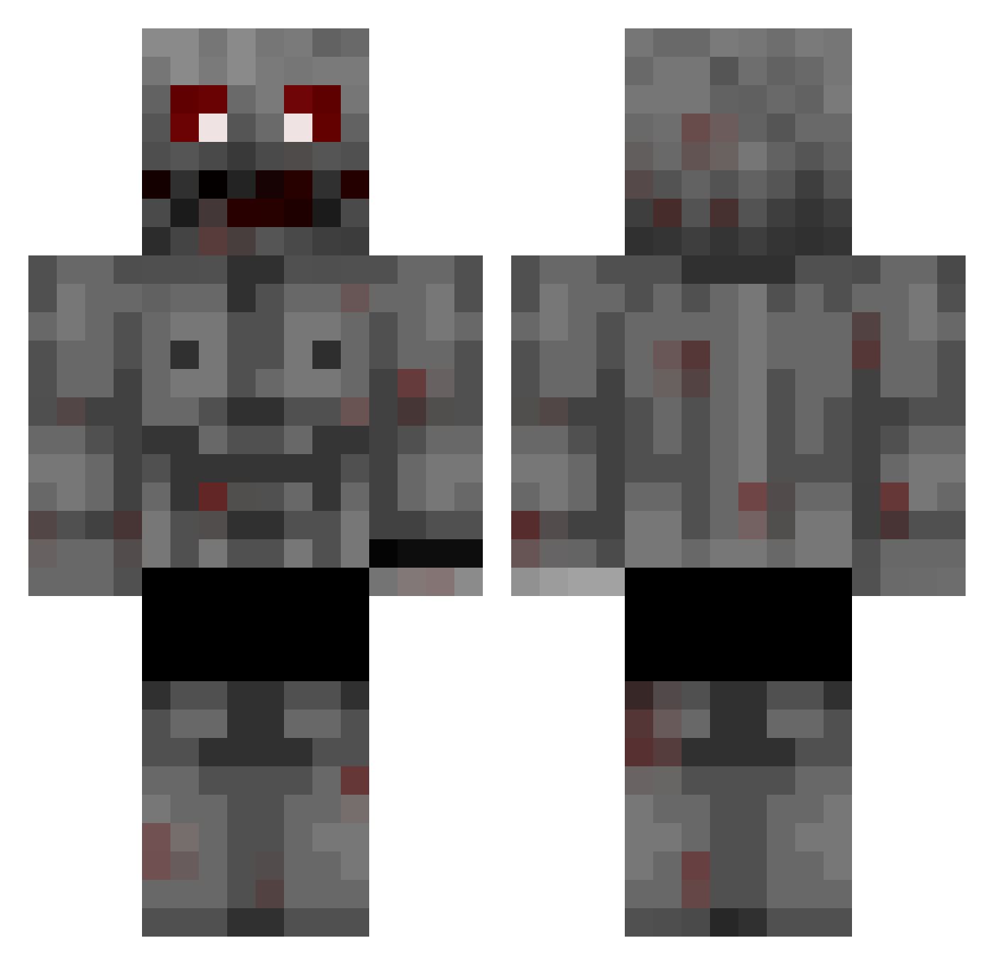M4X13L Minecraft skin, front and back view