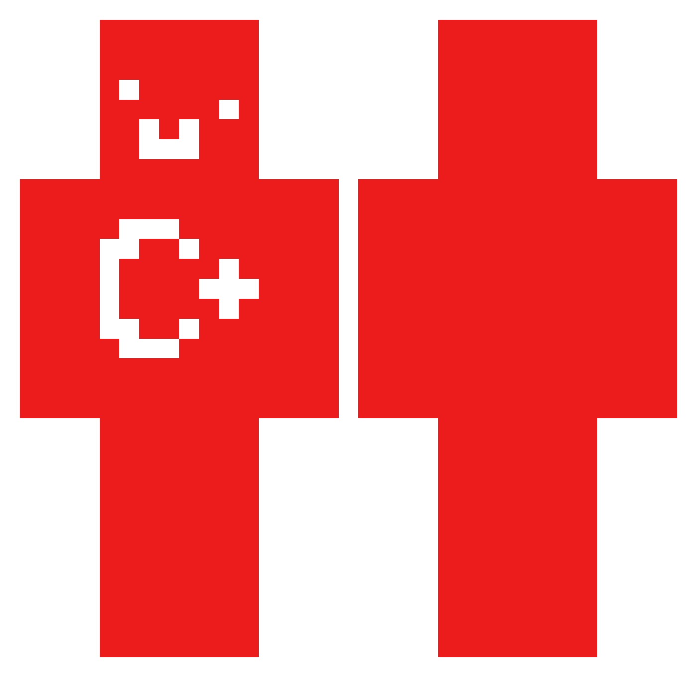 Wiaes Minecraft skin, front and back view