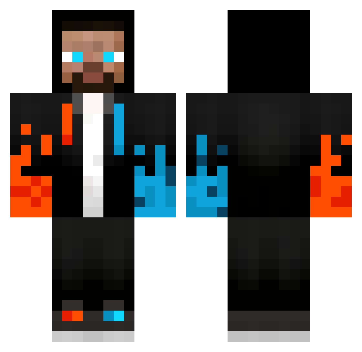 CharlieGTPLY Minecraft skin, front and back view
