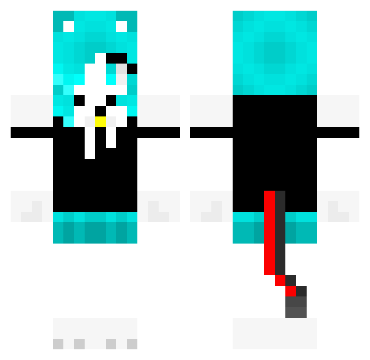 DireRaven23 Minecraft skin, front and back view