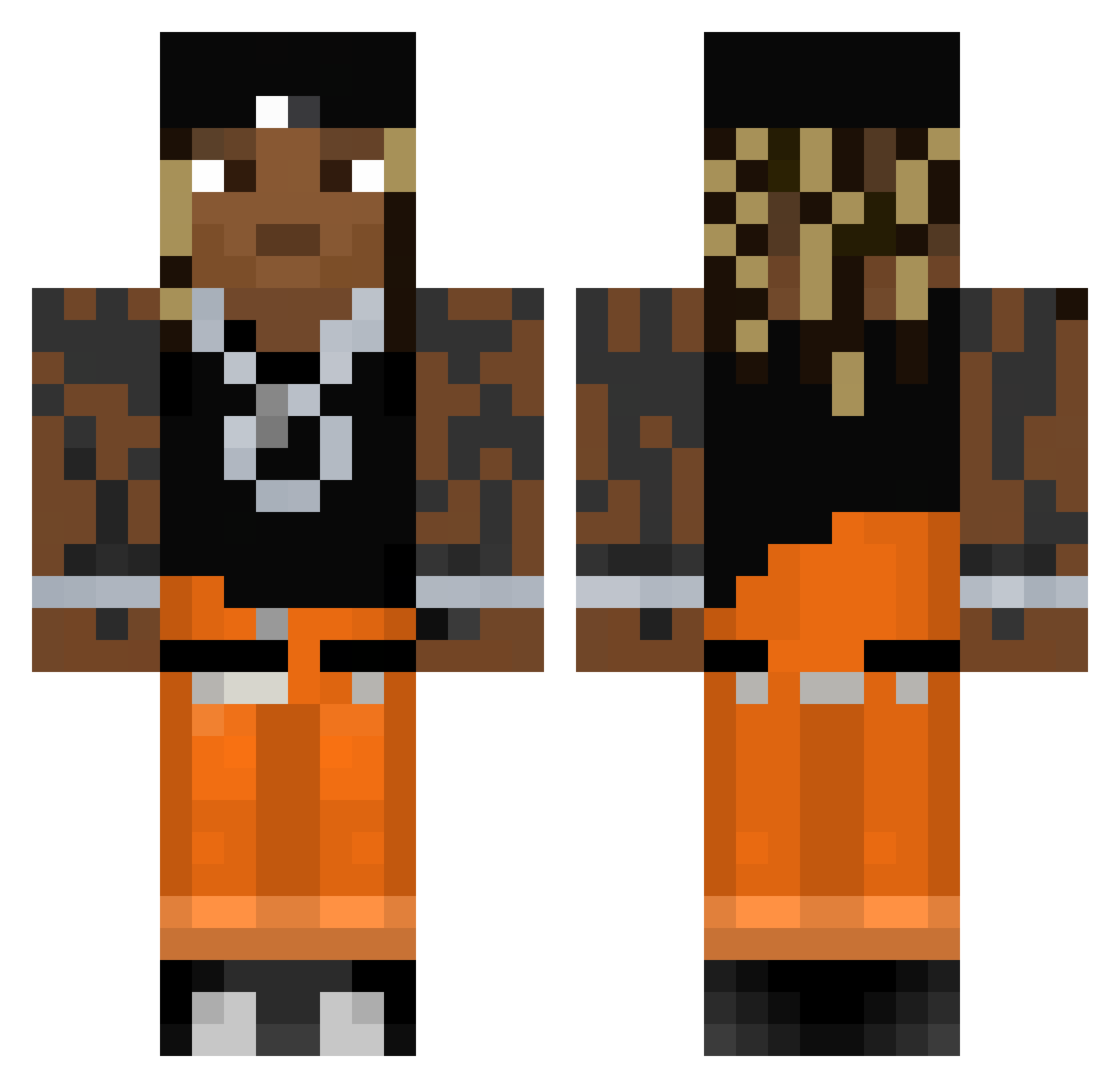oknd Minecraft skin, front and back view