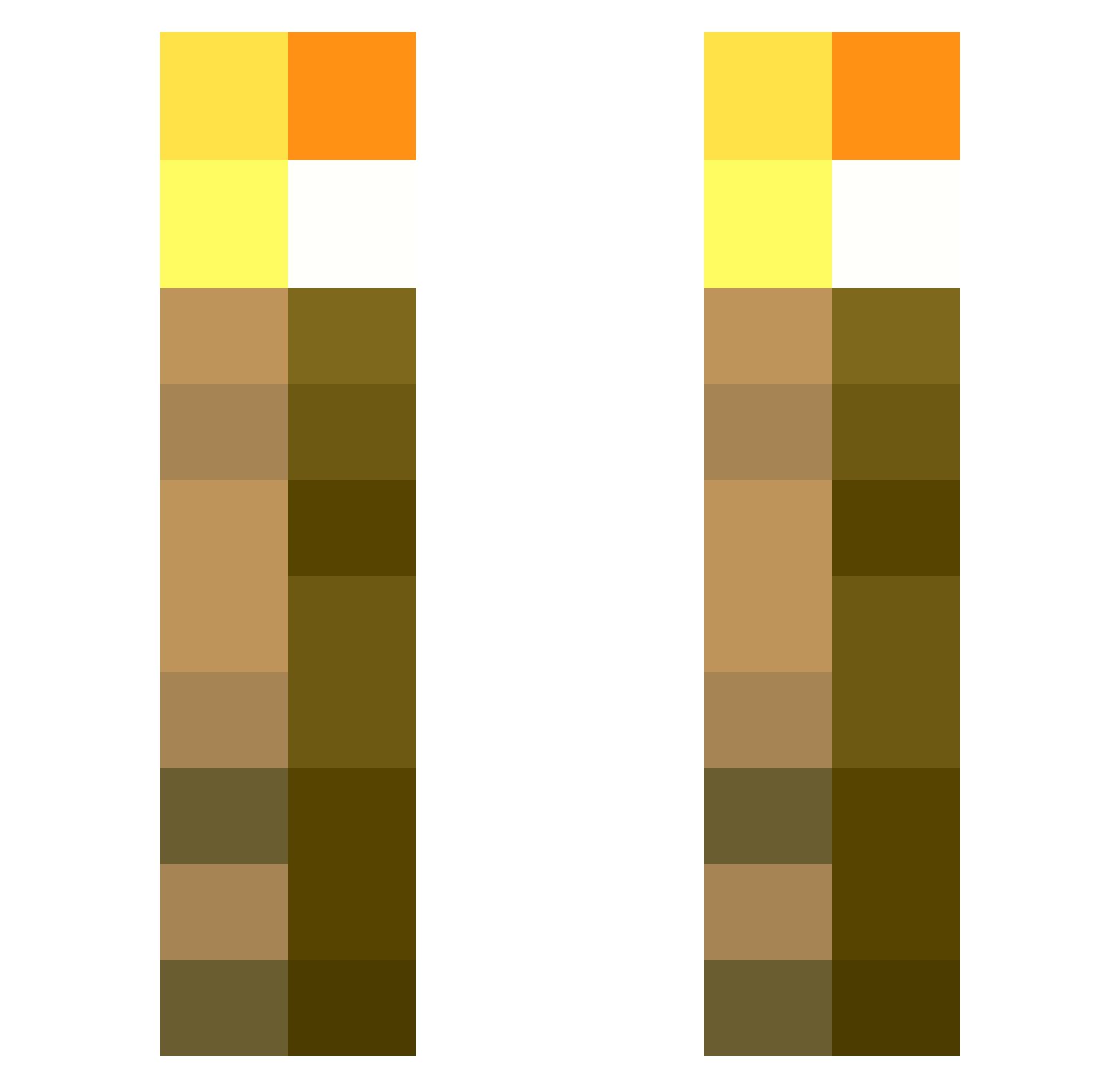 60minut Minecraft skin, front and back view