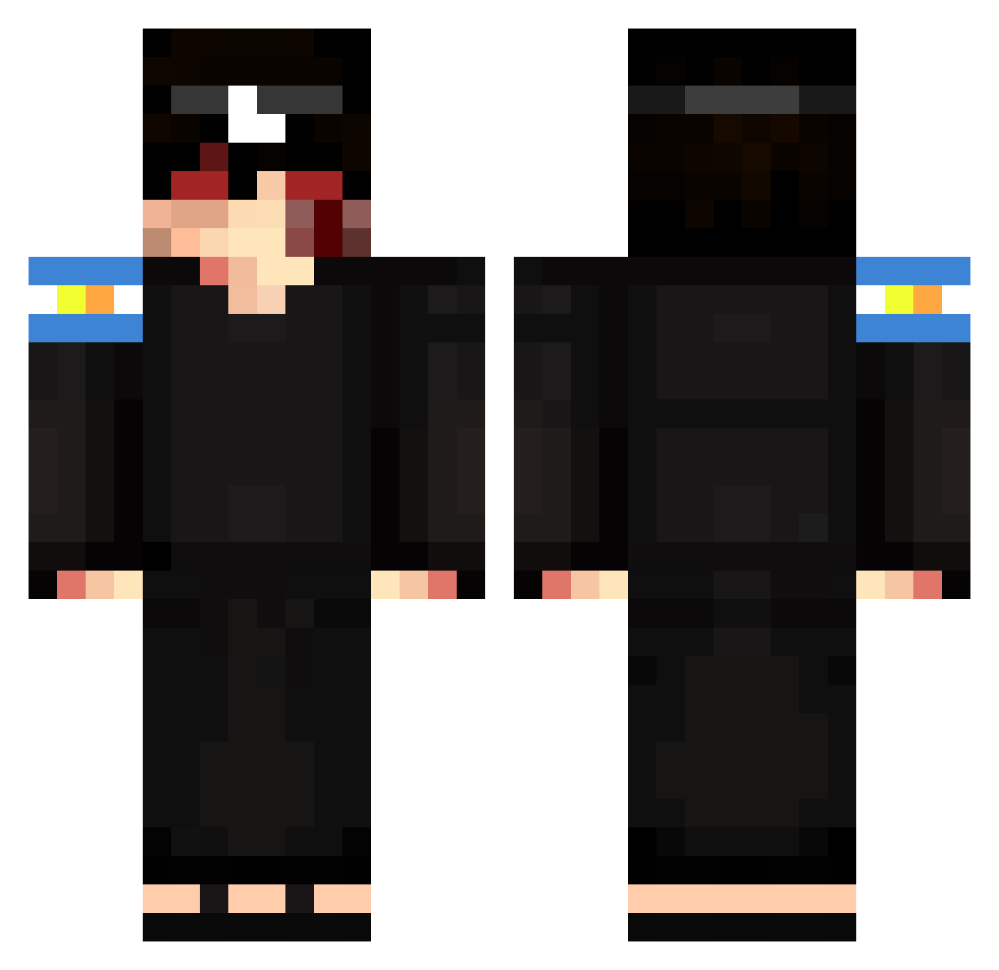NotLimit Minecraft skin, front and back view