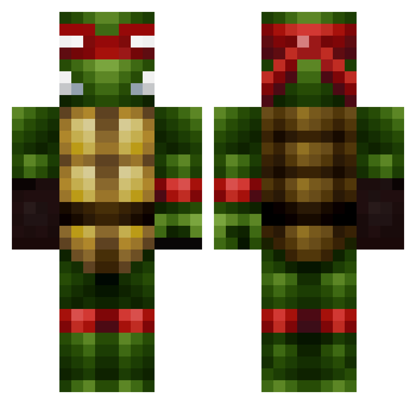 Idbemad Minecraft skin, front and back view