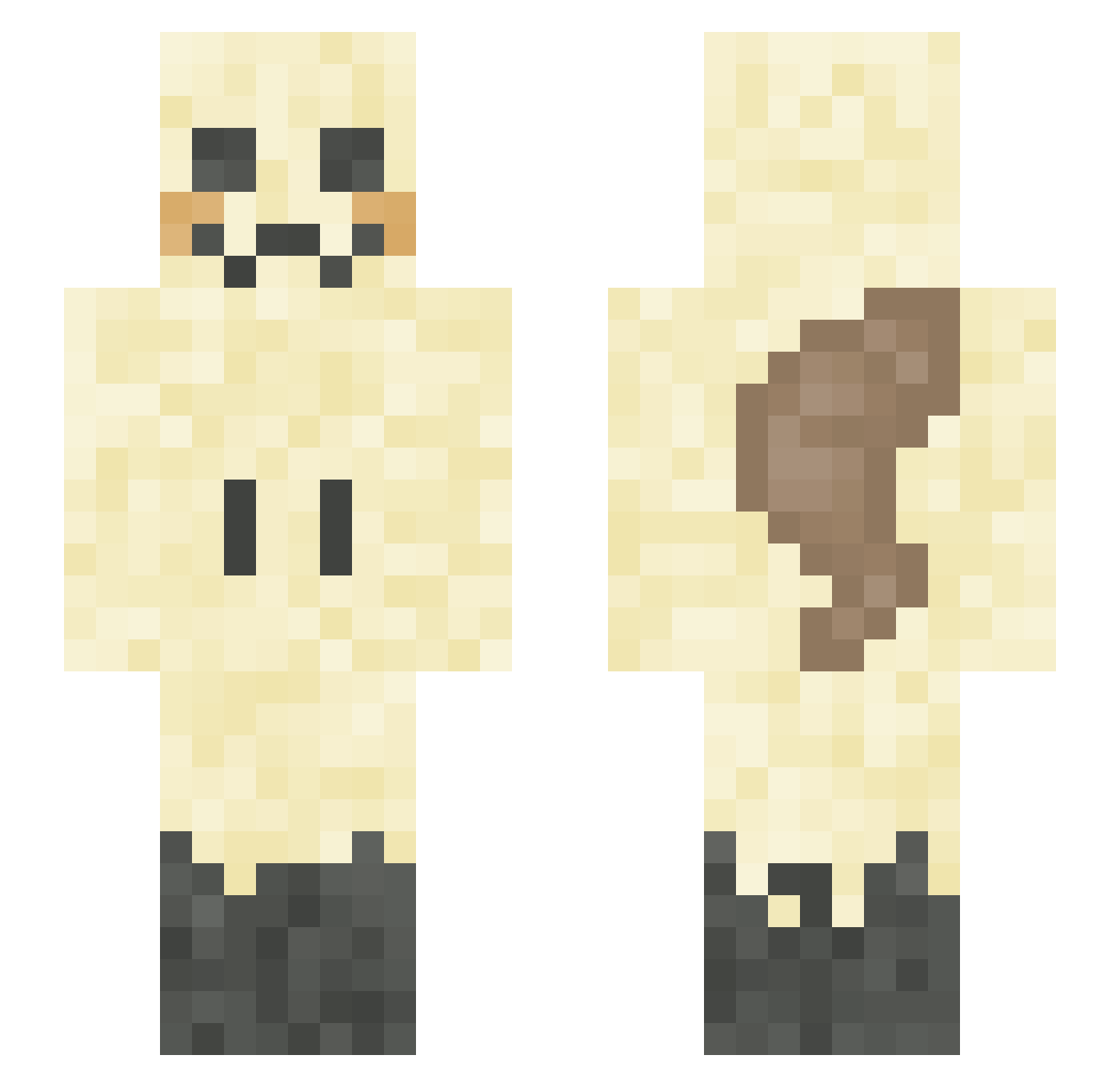 ____________h Minecraft skin, front and back view