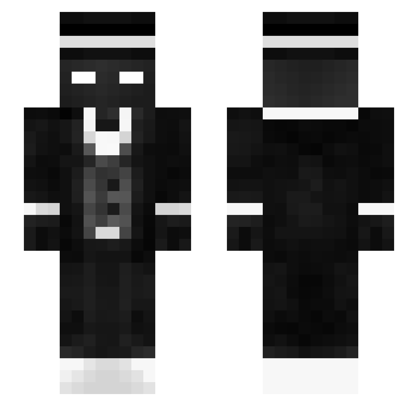 Abyssent Minecraft skin, front and back view