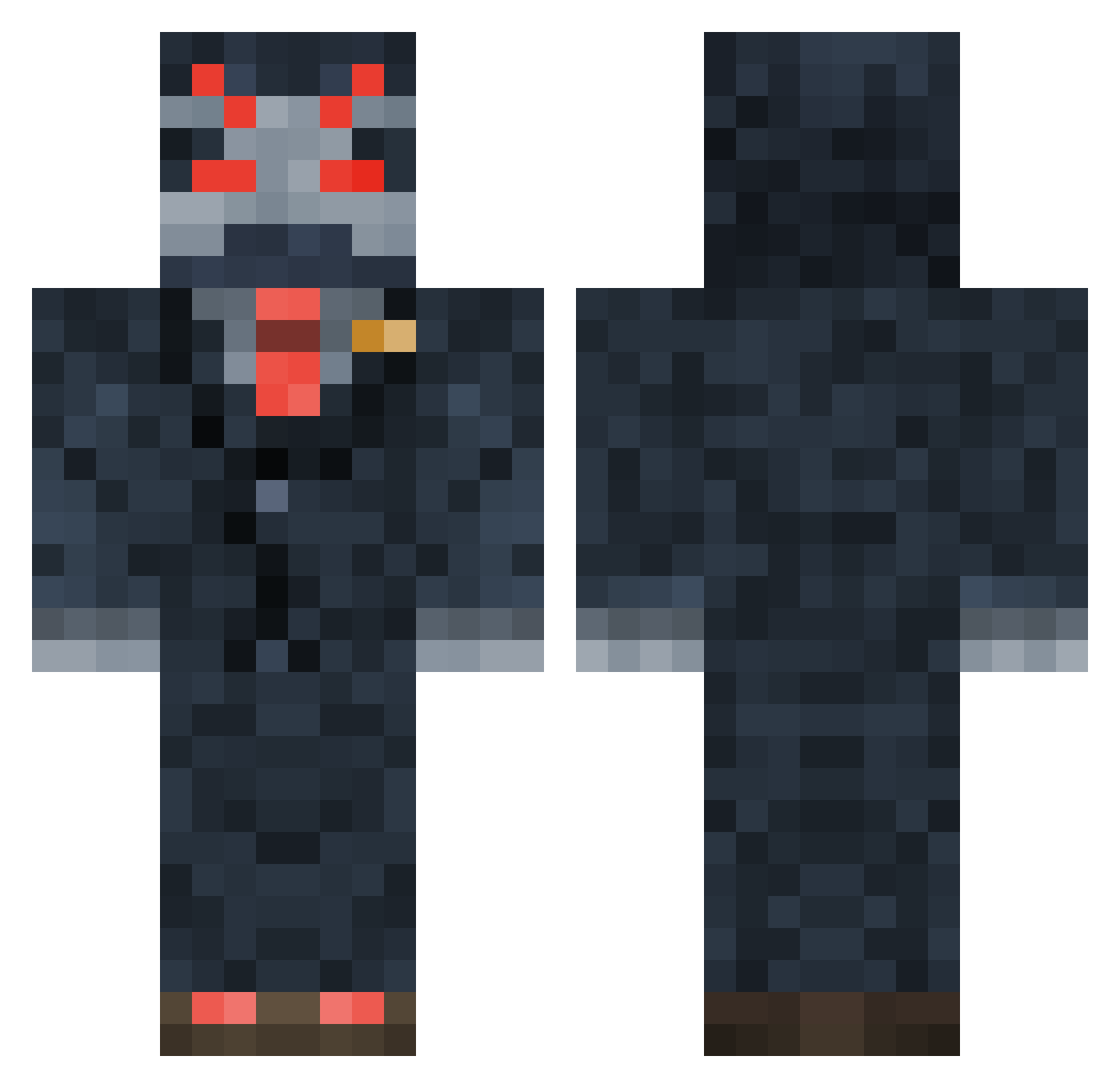 diverbots Minecraft skin, front and back view