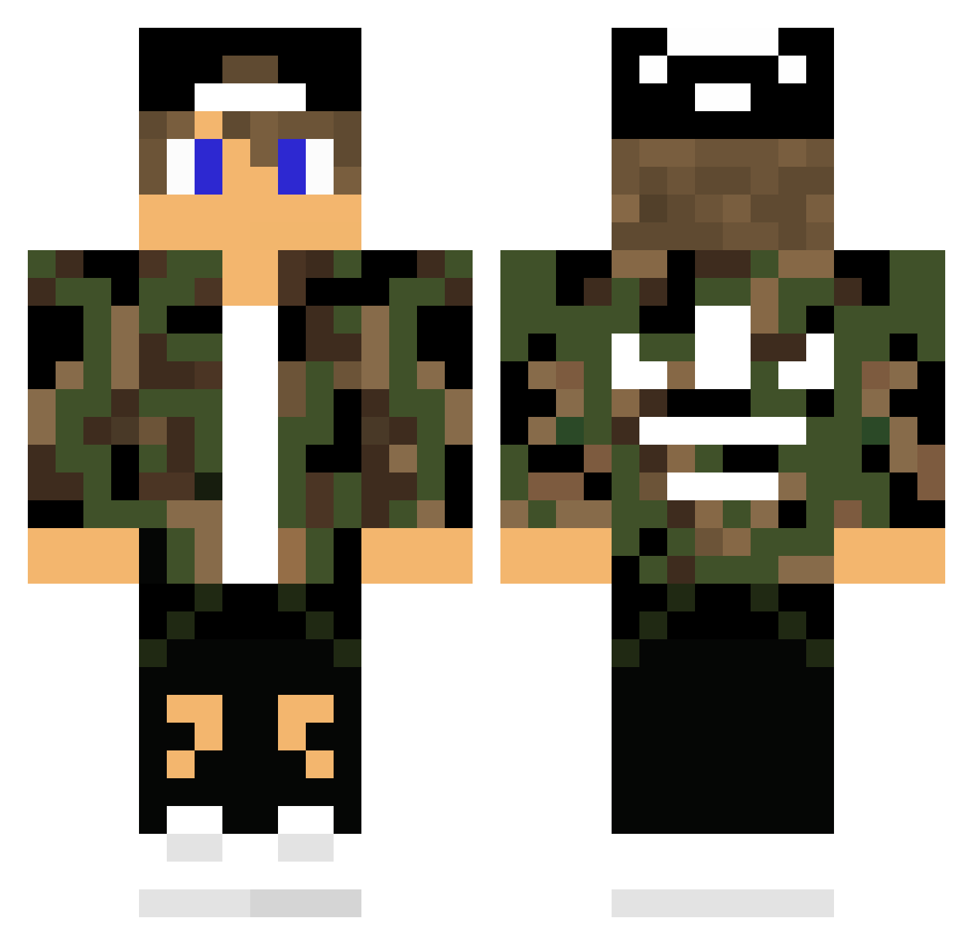 Leaczy Minecraft skin, front and back view