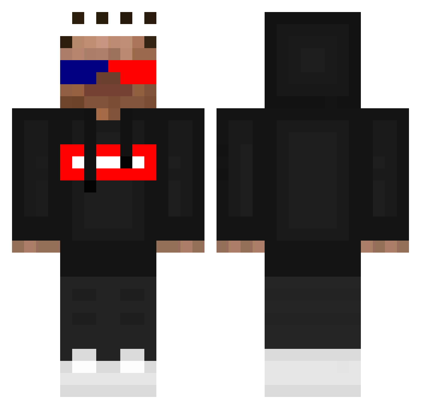 OnlyNogi_exe Minecraft skin, front and back view