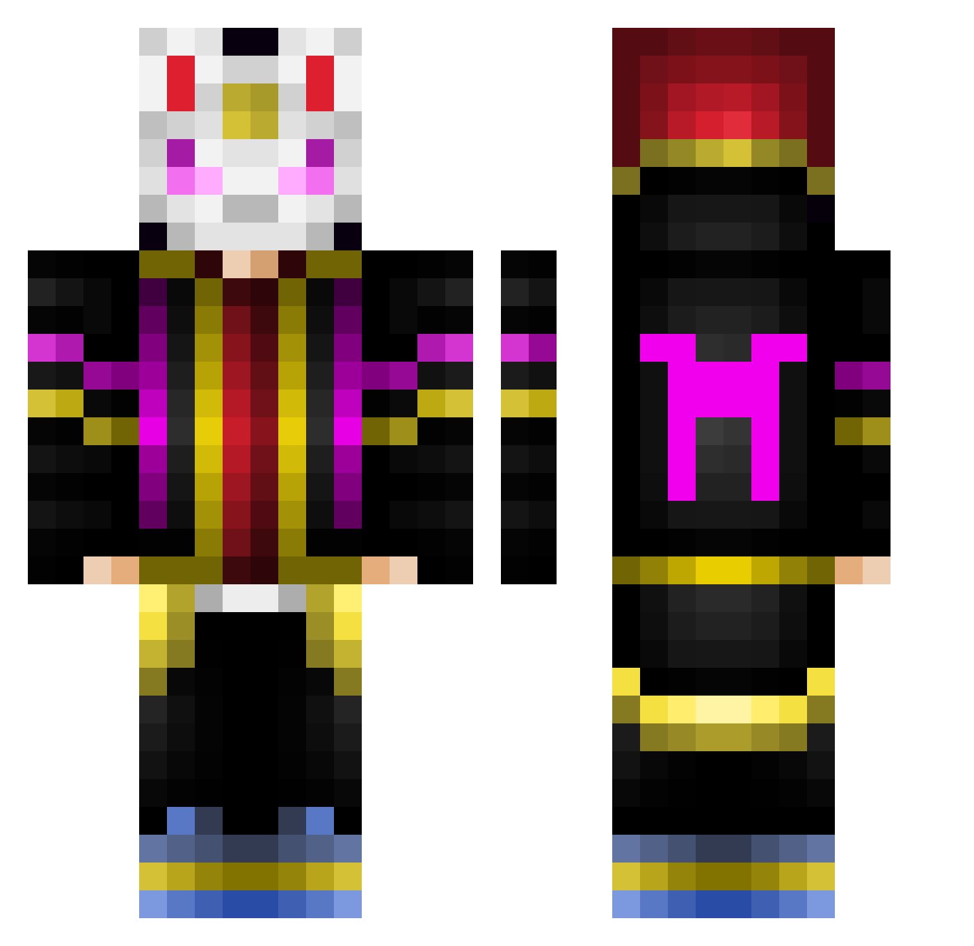 rtber999 Minecraft skin, front and back view