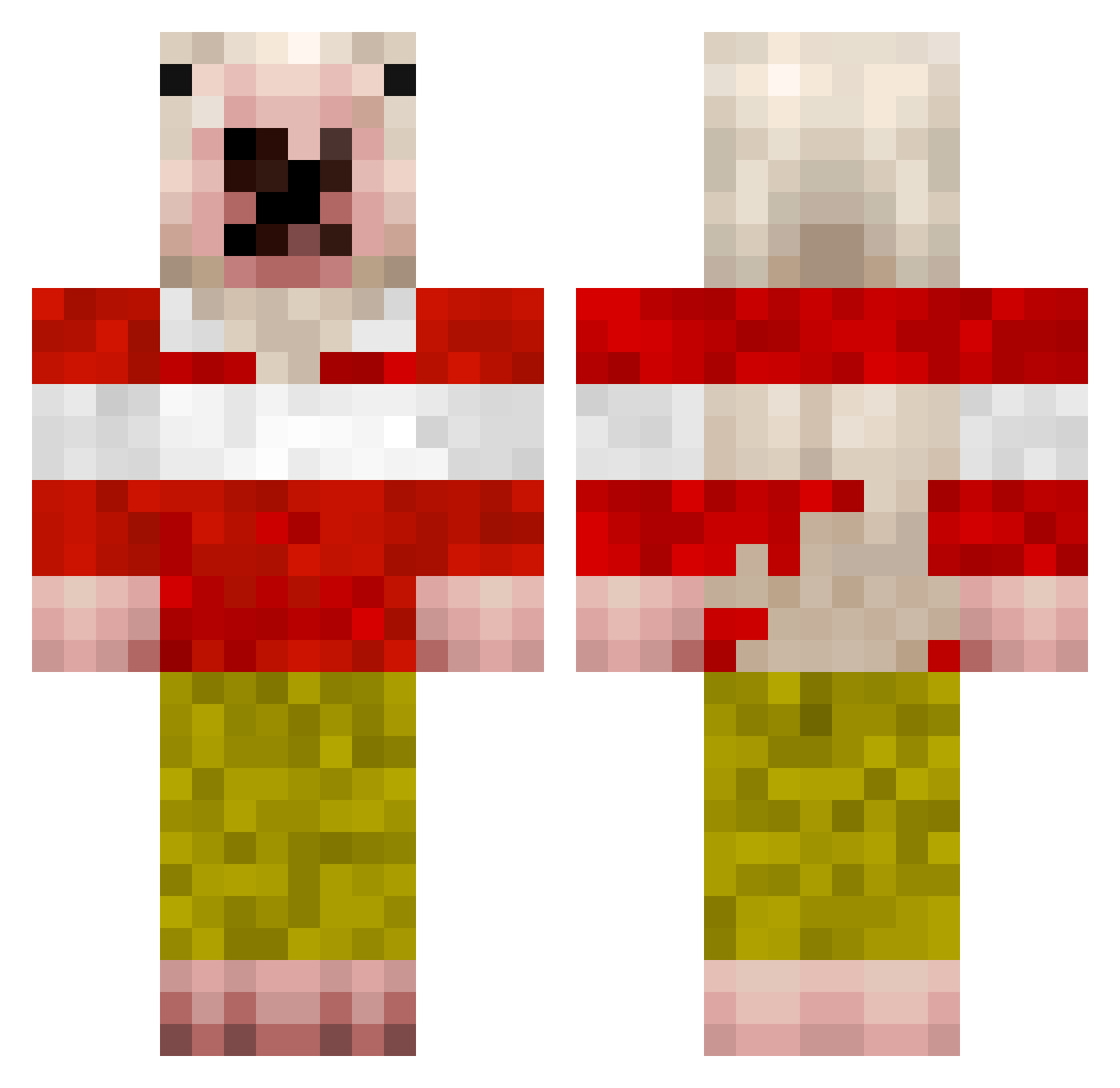 Nikira25 Minecraft skin, front and back view