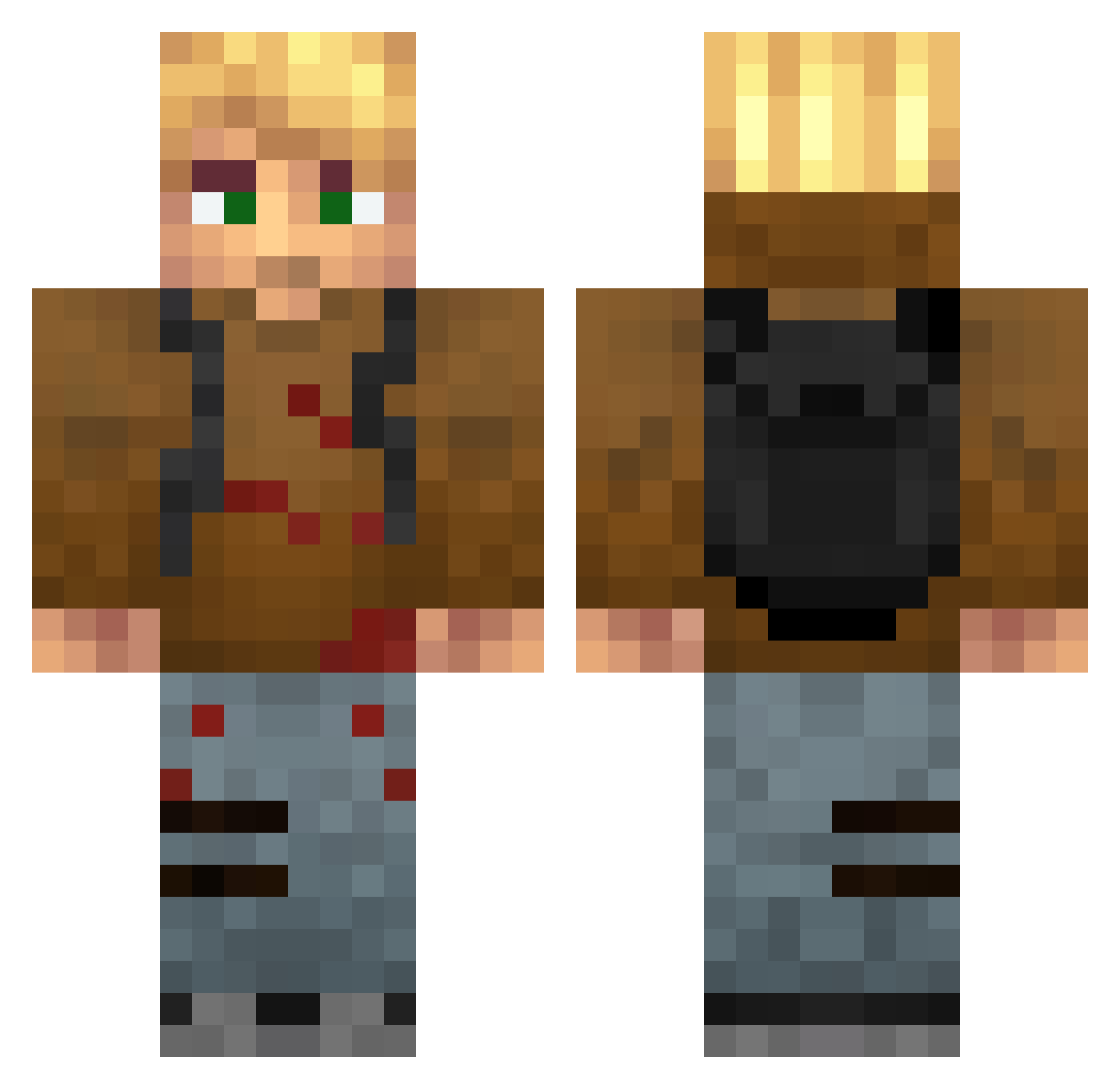 Vixtrinity Minecraft skin, front and back view