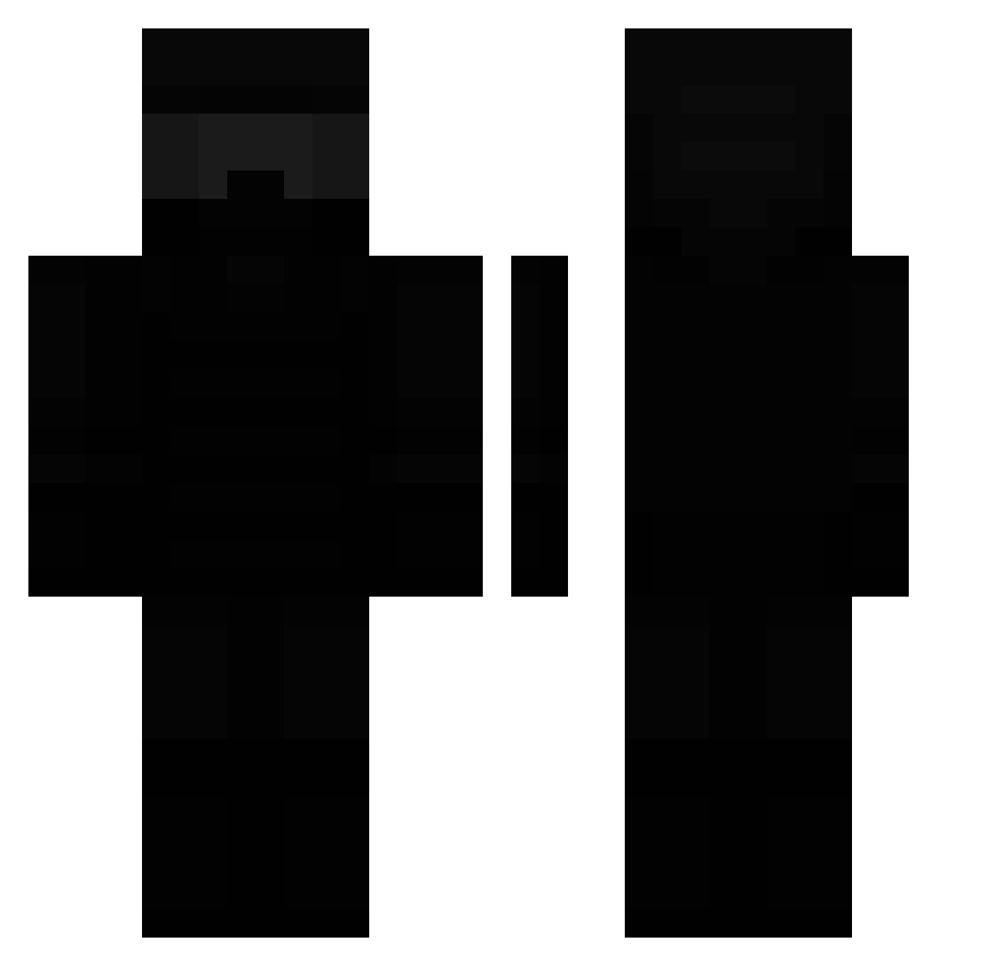 xolw Minecraft skin, front and back view