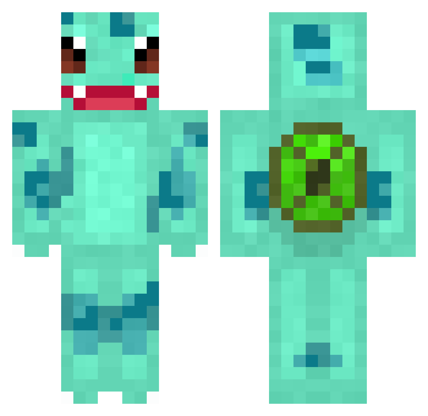 LilMakka Minecraft skin, front and back view