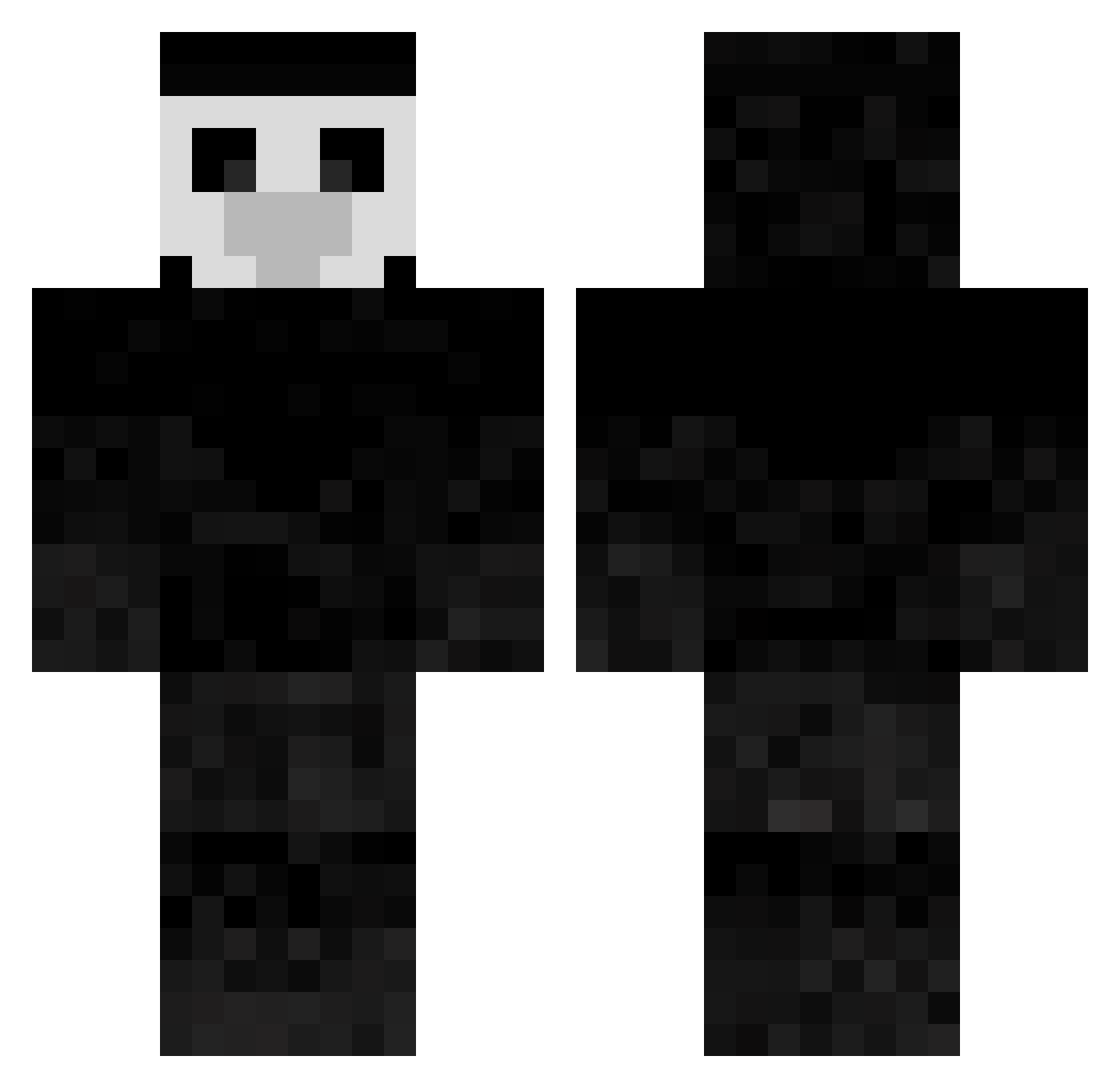 Flammation Minecraft skin, front and back view